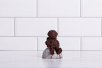 Winfield's molded chocolate astronaut on a moon-rock base, close view