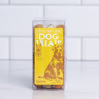 Winfield's Large Dog Treats box with a yellow label and clear window