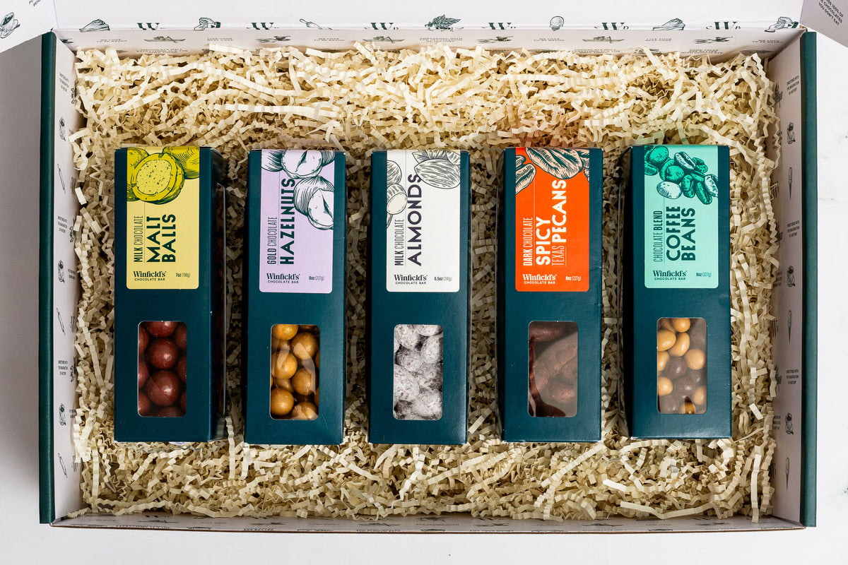 Nuts & Chocolate Gift Box, overhead view