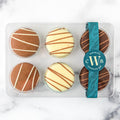 Winfield's Chocolate Covered Oreos 6-piece tray banded with the teal Winfield's wrap