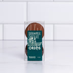 Winfield's Chocolate Covered Oreos 2-count box in dark and milk chocolate, shown through the clear window