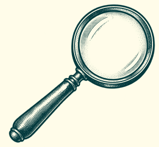 Magnifying glass proof icon
