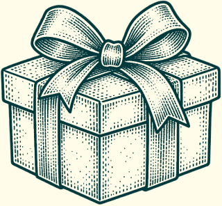 Ribboned gift box icon